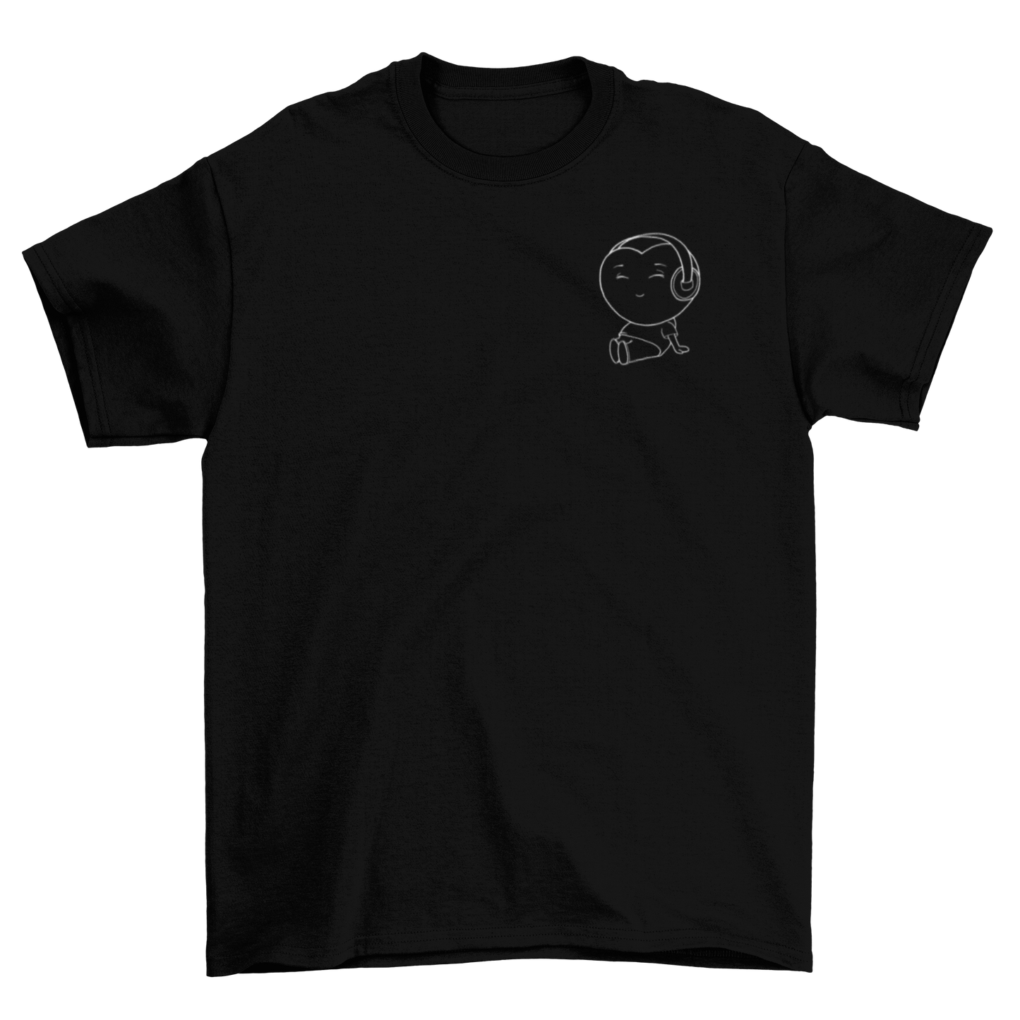 Stimmen im Kopf - Basic T-Shirt - Hörerherzchen schwarz